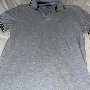 Tommy Hilfiger Gray Polo‎ with Striped Collar